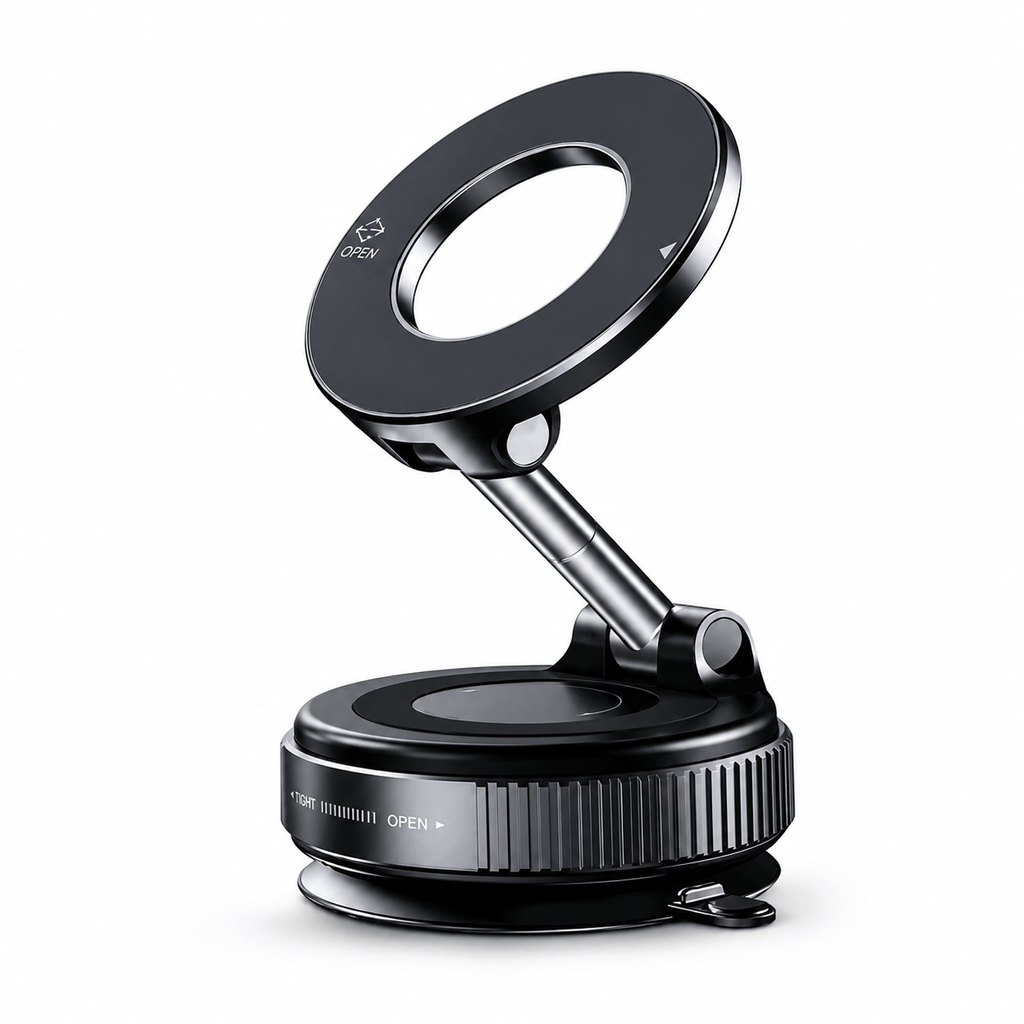 360° Magnetic Car Phone Holder – Strong Vacuum Suction Mount