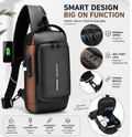 BAGSTREET Waterproof Anti-Theft Sling Bag with USB Port & Lock