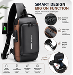 BAGSTREET Waterproof Anti-Theft Sling Bag with USB Port & Lock