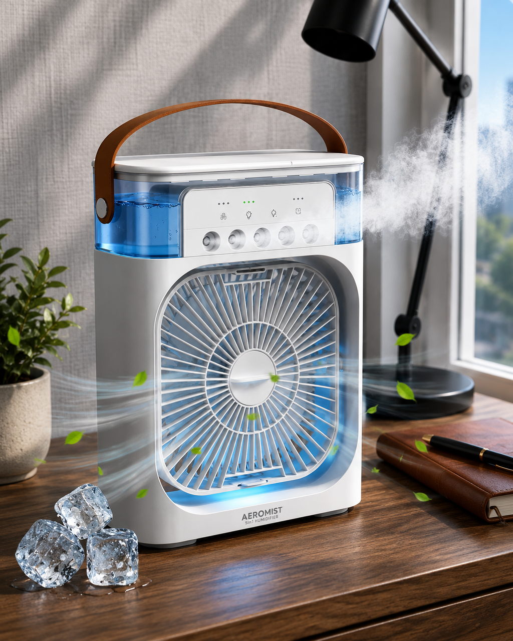 Portable Air Conditioner Fan 3-in-1 Desk Cooling Spray Fan