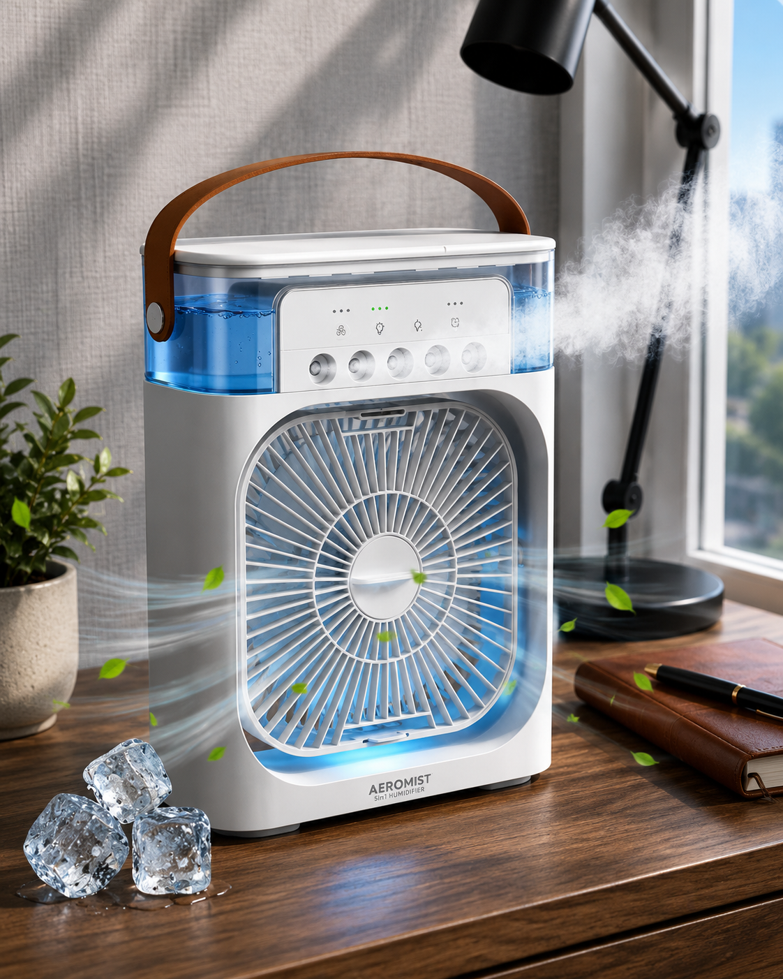 Portable Air Conditioner Fan 3-in-1 Desk Cooling Spray Fan