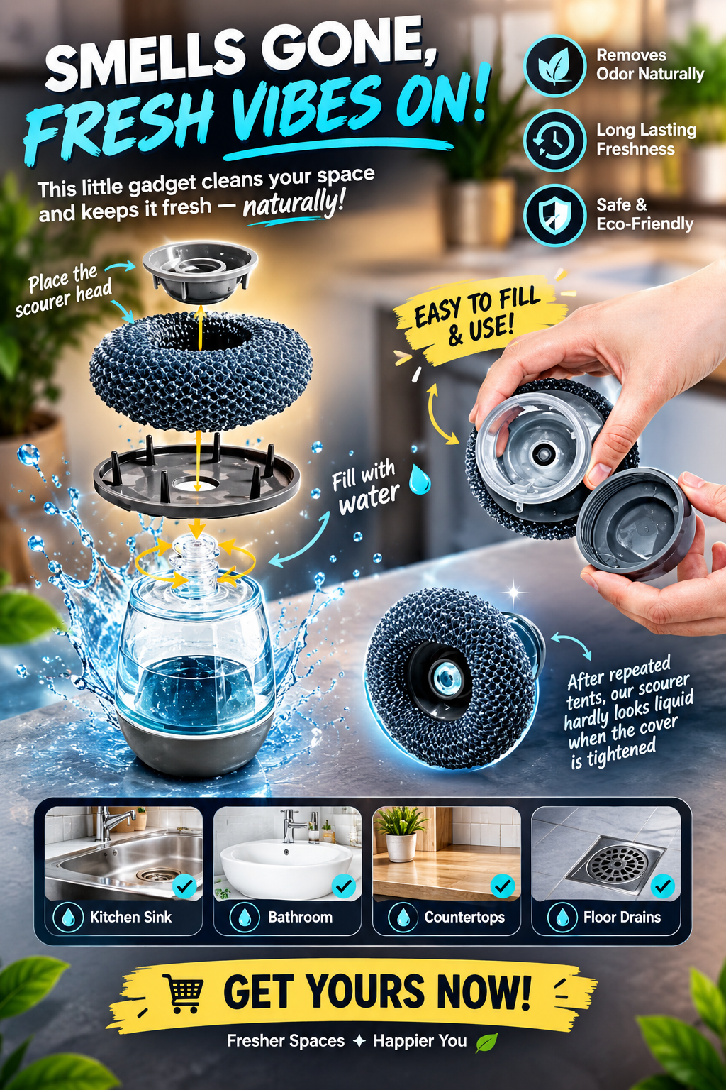 Scrubber with Soap Dispenser