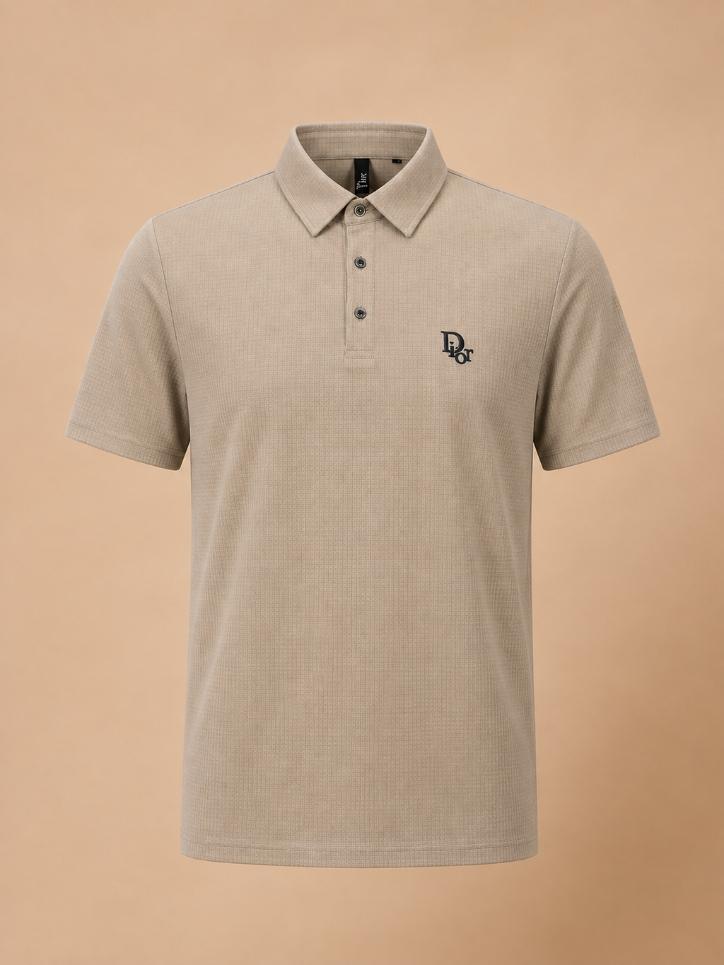 China Fabric Polo Shirt – Beige | Premium Textured Cotton Polo for Men