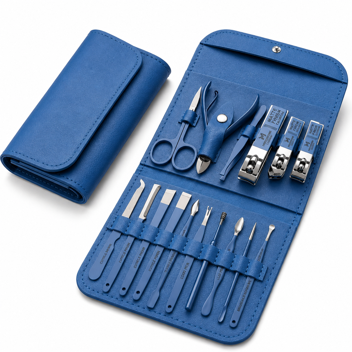 Professional 16-Piece Stainless Steel Manicure & Pedicure Grooming Kit